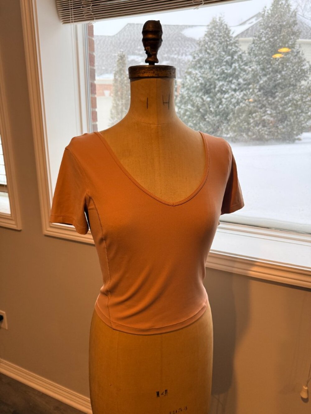 Lululemon Nulu V-Neck Cropped Short Sleeve Top Pink Size 8